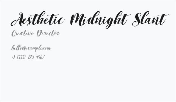 Aesthetic Midnight Slant Business Card