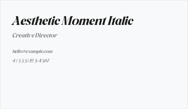 Aesthetic Moment Italic Business Card