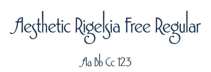 Aesthetic Rigelsia Free Regular Font Preview