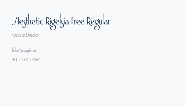 Aesthetic Rigelsia Free Regular Business Card