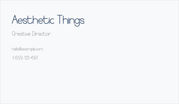 Aesthetic Things Business Card