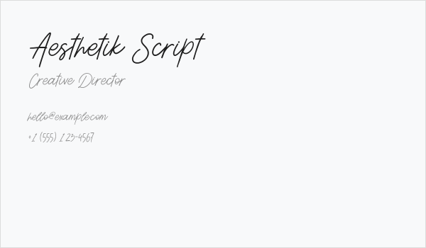 Aesthetik Script Business Card