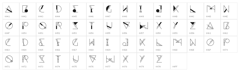 Aesthetika Character Map