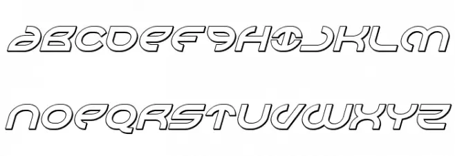 Aetherfox 3D Italic Caratteri MAIUSCOLE