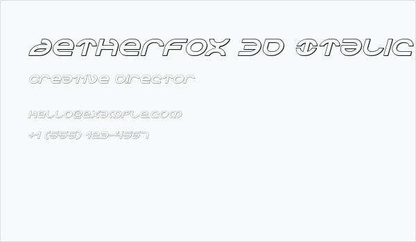 Aetherfox 3D Italic Business Card