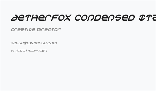 Aetherfox Condensed Italic Business Card