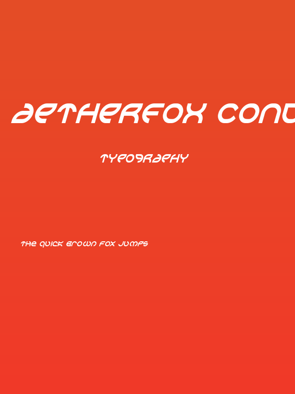 Aetherfox Condensed Italic Poster