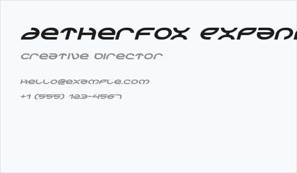 Aetherfox Expanded Italic Business Card