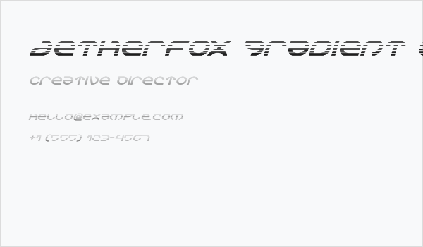 Aetherfox Gradient Italic Business Card