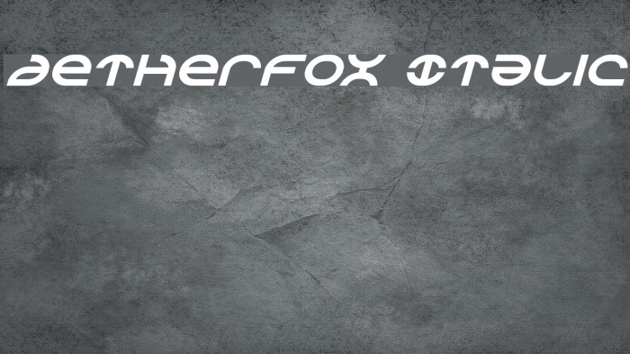 Aetherfox Italic Font examples