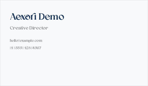 Aexori Demo Business Card