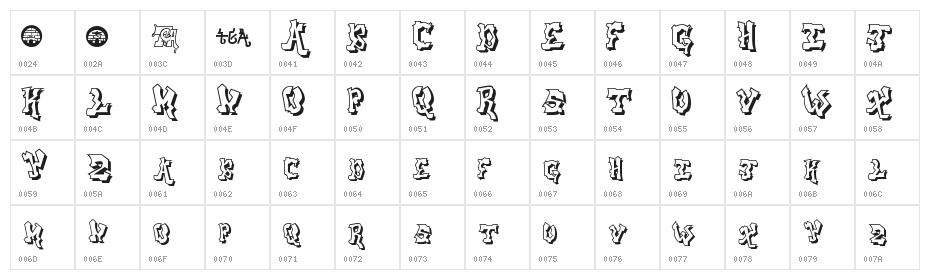 aerosol menace shadow Character Map