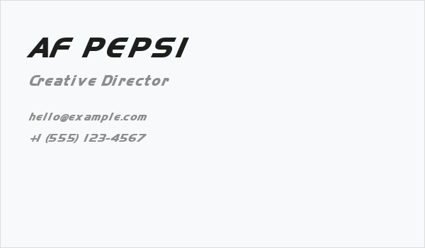 AF PEPSI Business Card