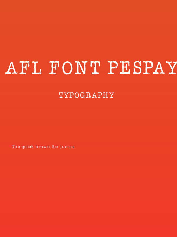 AFL Font pespaye nonmetric Poster