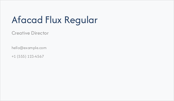 Afacad Flux Regular Business Card