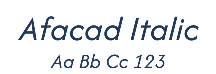 Afacad Italic Font Preview