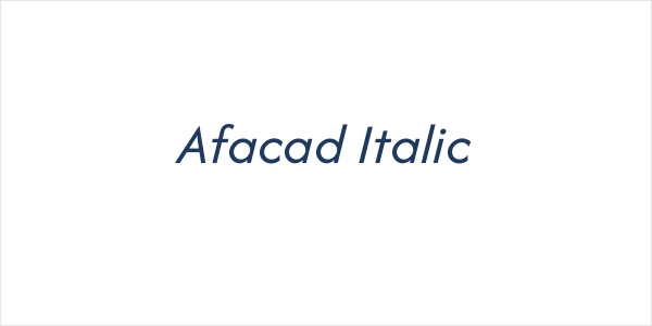 Afacad Italic Logo
