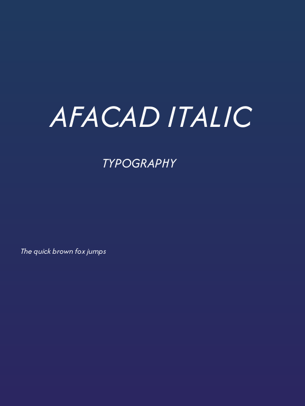 Afacad Italic Poster