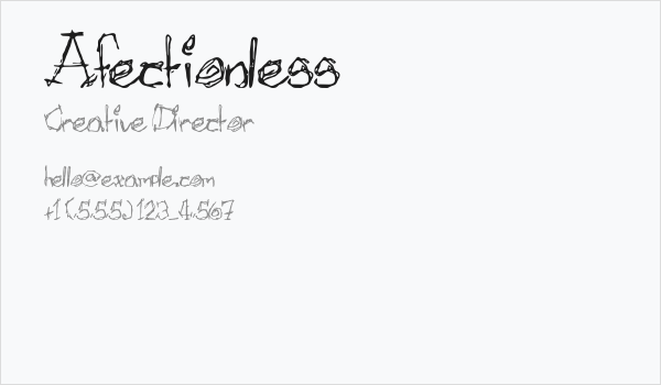 Afectionless Business Card