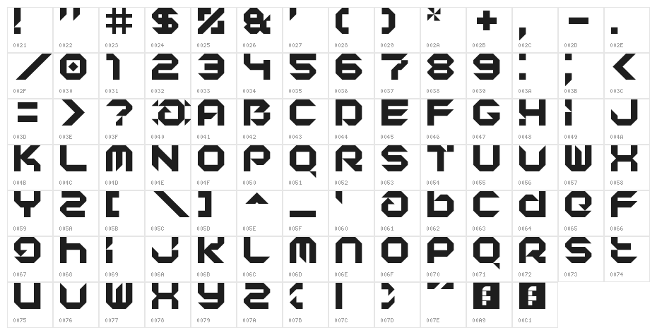 Affection LDR Regular Character Map
