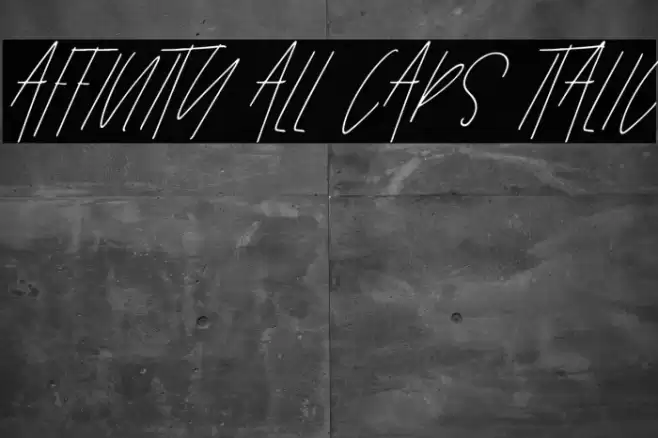 Affinity All Caps Italic خط examples