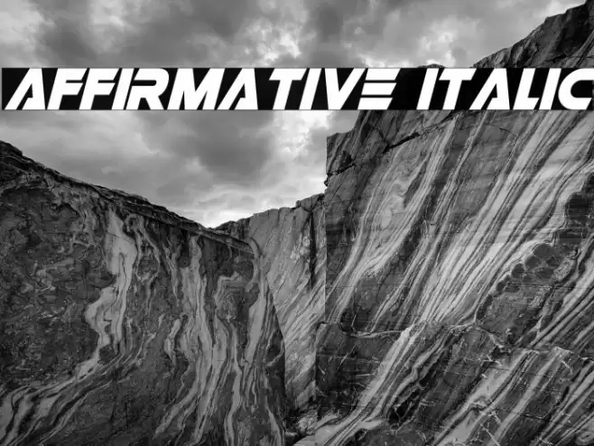 Affirmative Italic Font examples