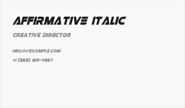 Affirmative Italic Business Card