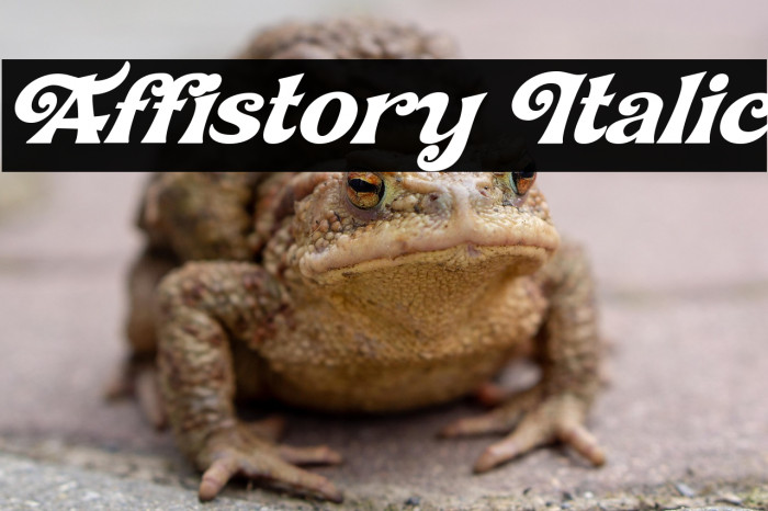 Affistory Italic Caratteri examples