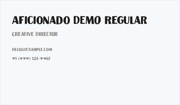 Aficionado DEMO Regular Business Card