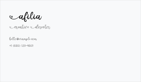 Afilia Business Card