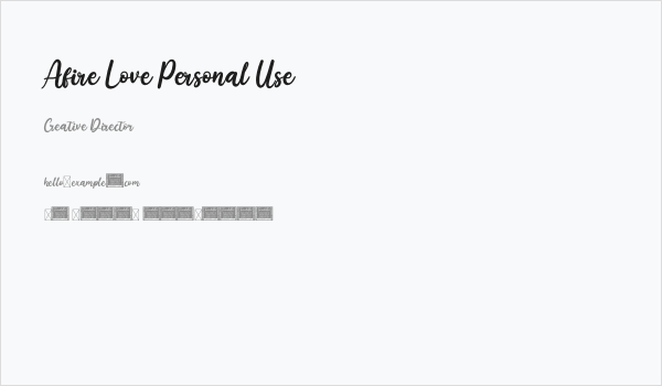 Afire Love Personal Use Business Card