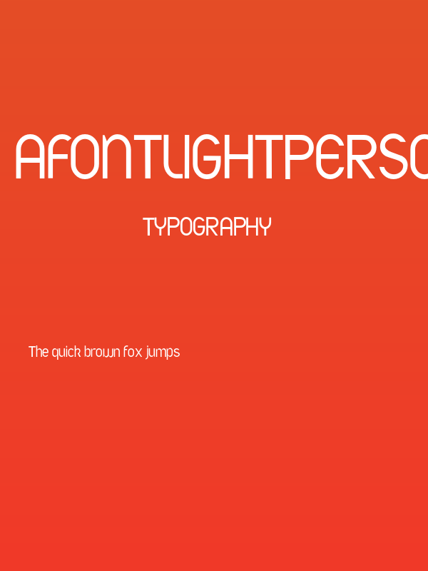 AfontLIGHTPERSONALUSE Poster