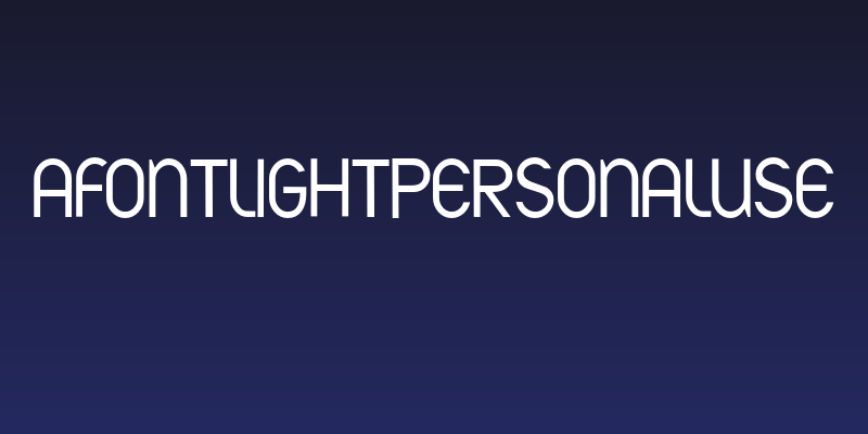 AfontLIGHTPERSONALUSE Social Header