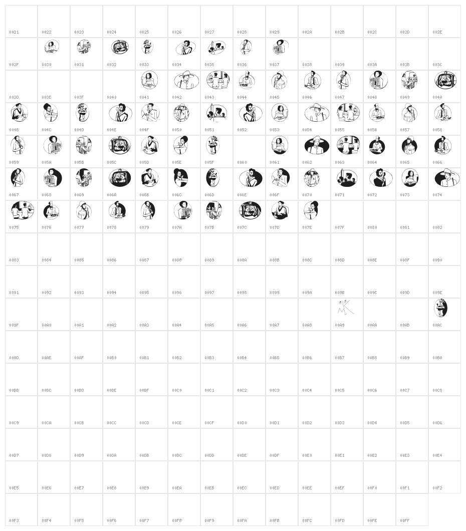 AfricEggs Character Map