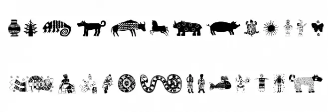 Africain Schriftart Kleinbuchstaben