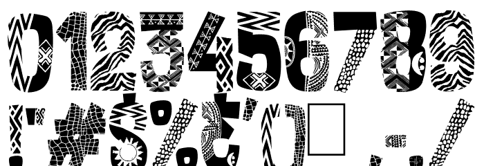 African Style Schriftart Anderer Schreiben