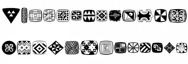 AfricanSymbols फ़ॉन्ट अपरकेस