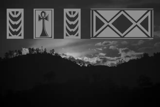 Afrika Gold A Patterns Font examples