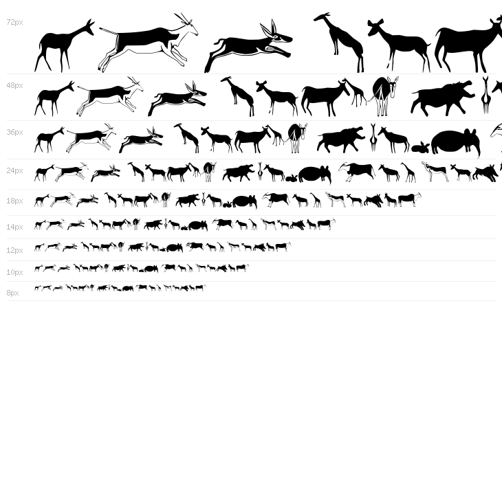 Afrika RockArt F Animals1 Regular Waterfall