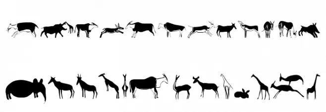Afrika RockArt F Animals1 Regular Caratteri MINUSCOLO