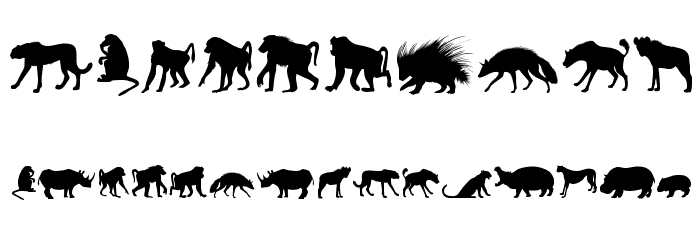 Afrika Wildlife B Mammals2 Font OTHER CHARS
