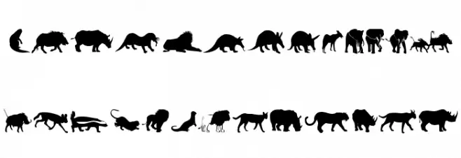 Afrika Wildlife B Mammals2 फ़ॉन्ट अपरकेस