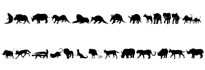 Afrika Wildlife B Mammals2 Font LOWERCASE