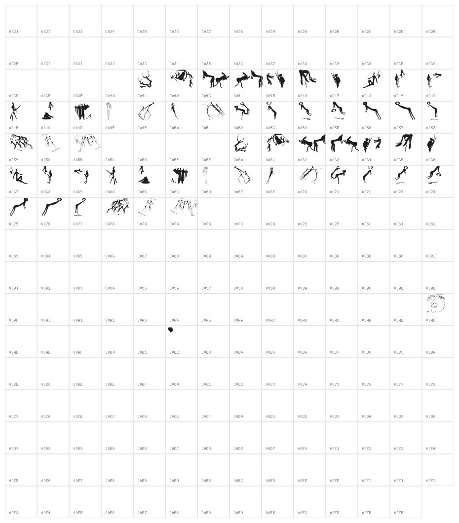 AfriqueDrawings Character Map
