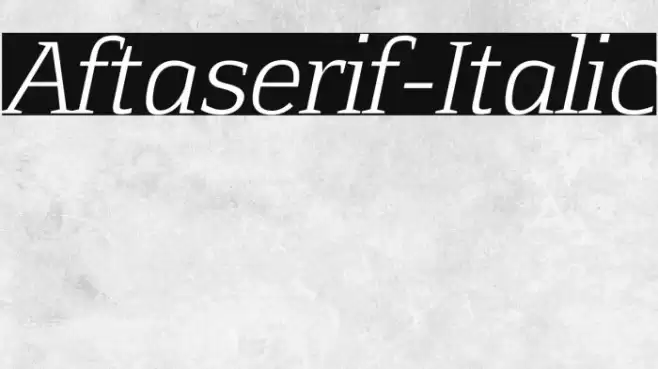 Aftaserif-Italic Fuentes examples