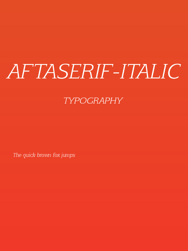Aftaserif-Italic Poster