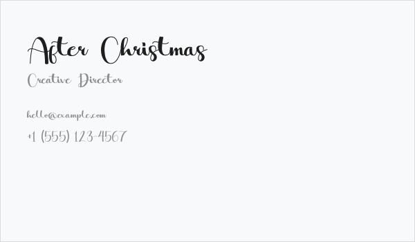 After Christmas Business Card
