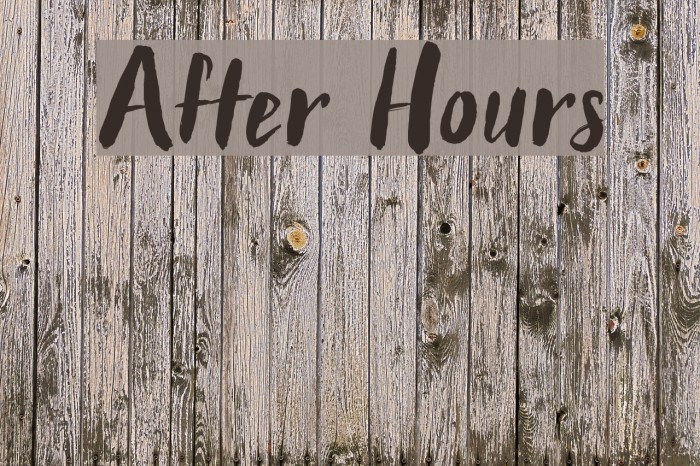 After Hours फ़ॉन्ट examples