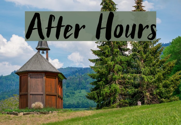 After Hours फ़ॉन्ट examples