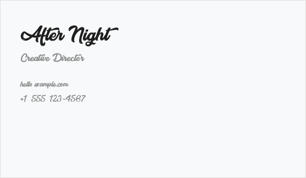 After Night Business Card